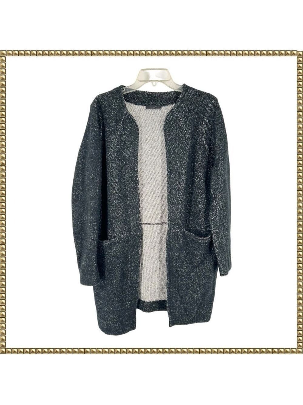 Zara Black Cardigan Sweater Pockets Small